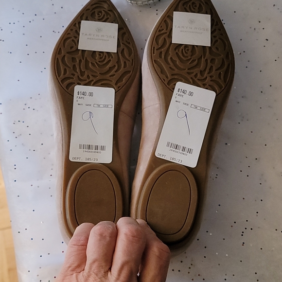 Taryn Rose Tan Suede Weatherproof Flats - Picture 10 of 14